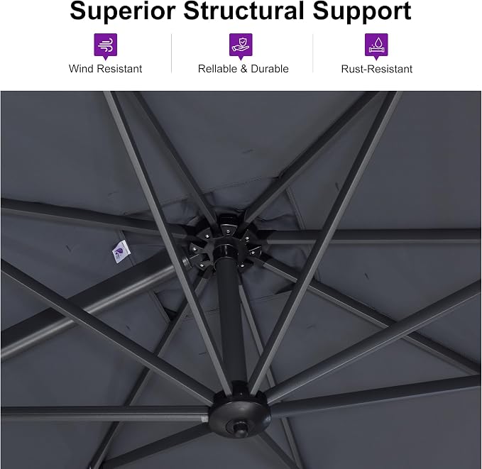 PURPLE LEAF 9 Feet Patio Umbrella - Image 3