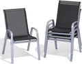 Patio Chairs Set of 4, Easily Set Up Stackable Outdoor Dining Chairs by Dovov