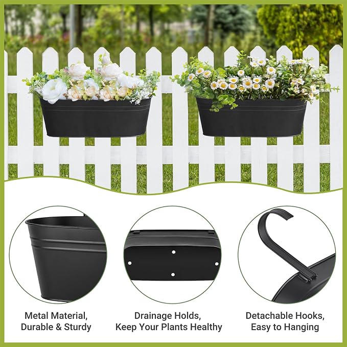 Dahey 5 Pcs Metal Iron Hanging Flower Pots - Image 3