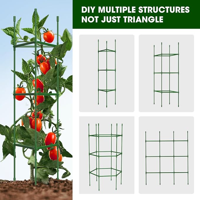 8 Pack Tomato Cages for Garden, Heavy Duty Adjustable Tomato Stake Support for - Image 4