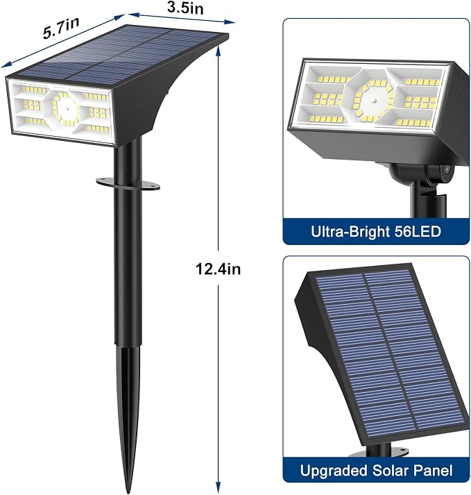 Solar Spot Lights Outdoor, 6 Pack/56 LED Outdoor Lights - Image 7