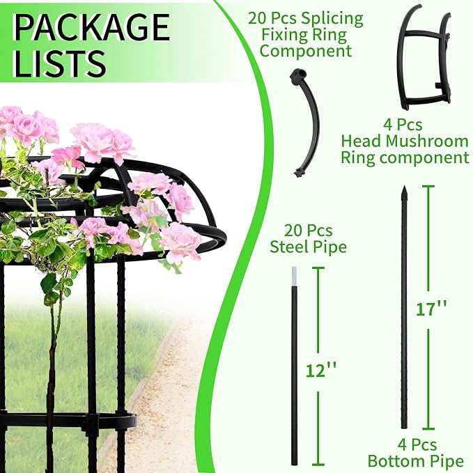 77-Inch Garden Trellis for Climbing Plants, Heavy-Duty Metal Obelisk - Image 3