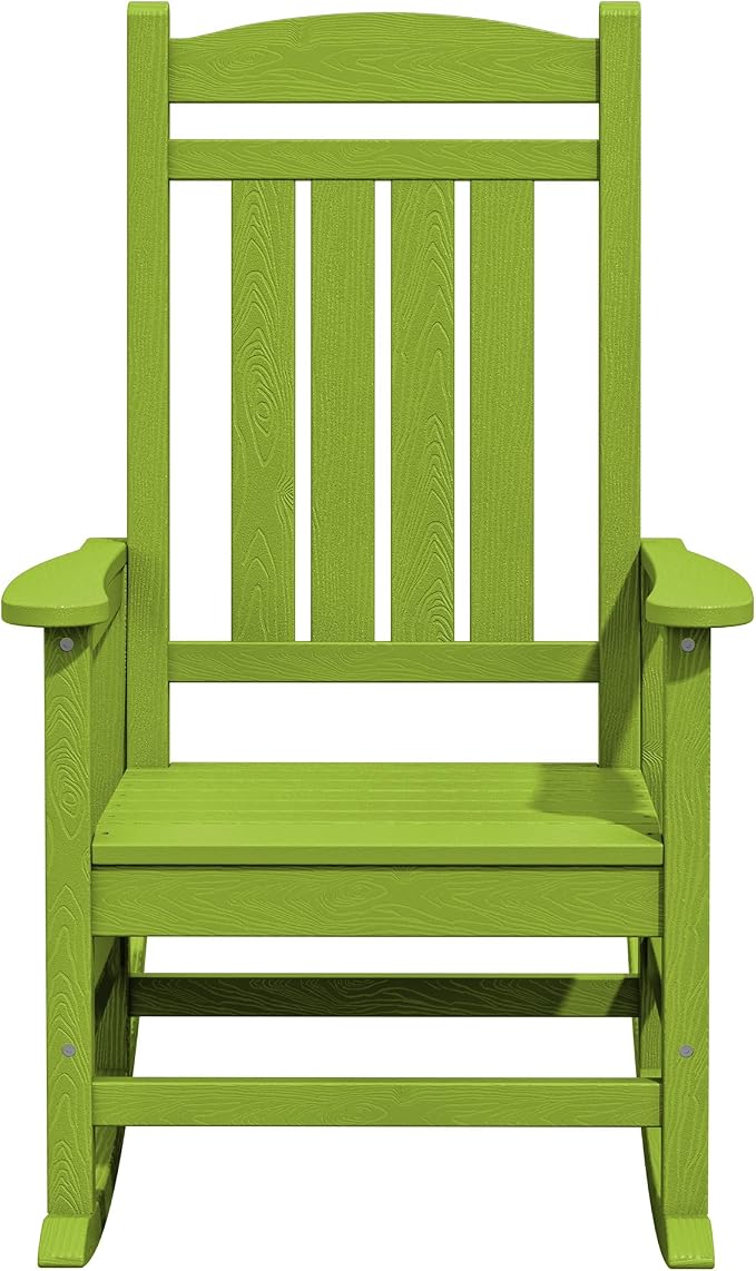 KINGYES HDPE Outdoor Rocking Chair Set of 4, All-Weather Poly Patio Rocking - Image 9