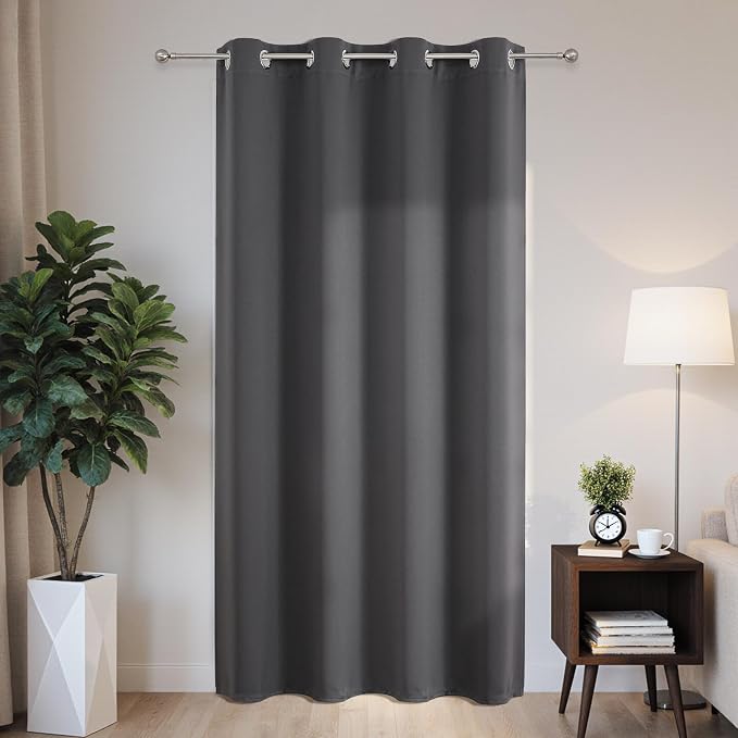 Joydeco Blackout Patio Sliding Door Curtains 96 Inches Long, Grommet Privacy by JOYDECO