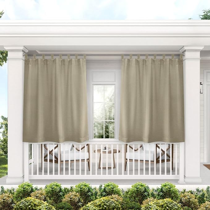 Exclusive Home Cabana Solid Indoor/Outdoor Light Filtering Hook-and-Loop Tab by Exclusive+Home
