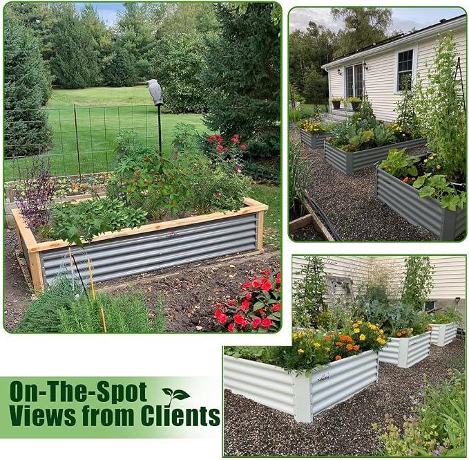 A ANLEOLIFE 8X4X1.5 ft Galvanized Raised Garden Bed, Rectangle Above Ground - Image 2