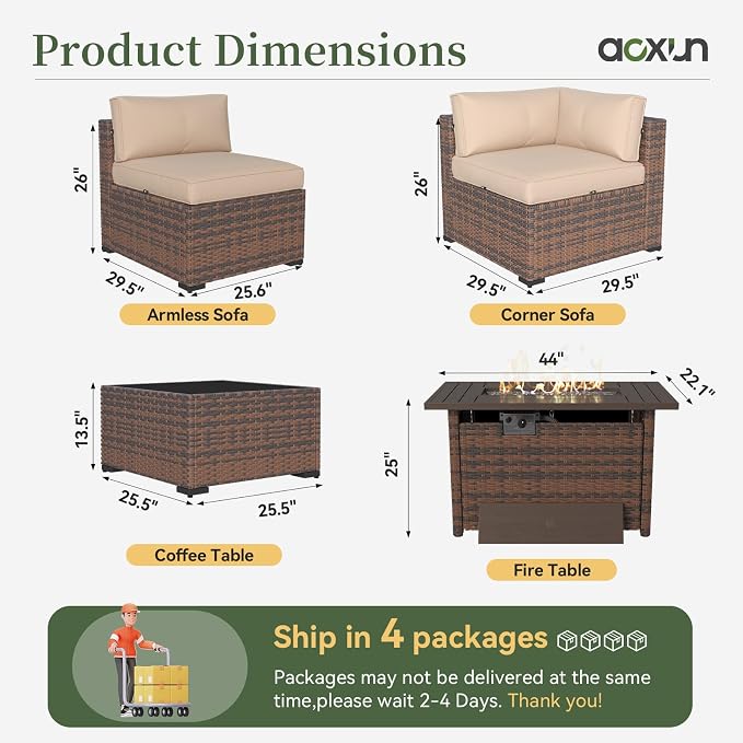 Aoxun 11 Piece Patio Furniture Set - Image 8