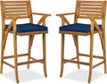 Best Choice Products Set of 2 Outdoor Acacia Wood Bar Stools Bar Chairs by BestChoiceProducts