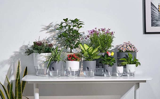 6/4.1/3.2 Inch Self Watering Planter Pots, 5 Pack African Violet Pots - Image 5
