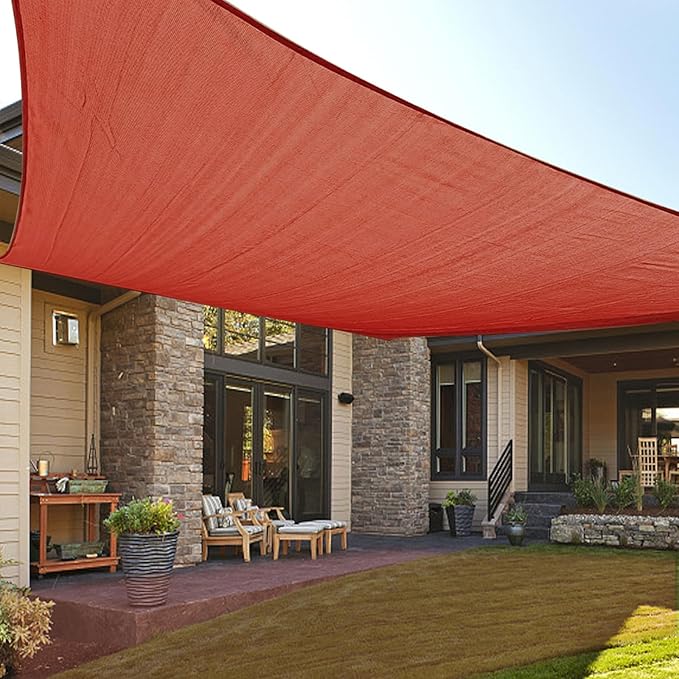 LOVE STORY Custom Size 7'x16' Terra Red Sun Shade Sail Rectangle UV Block by LOVESTORY