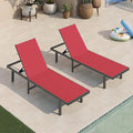 Aluminum Outdoor Lounge Chairs Set of 2, Pool Lounge Chairs by Oasbira