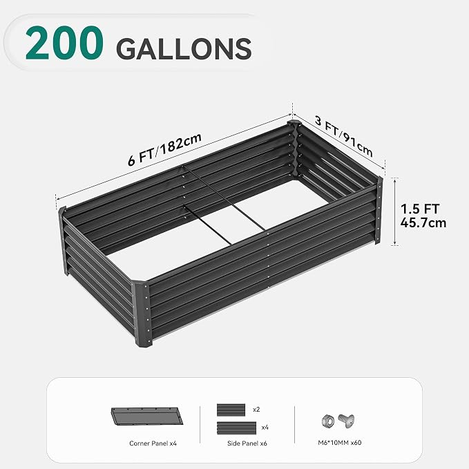 YITAHOME 72x36x18 in 2pcs Galvanized Raised Garden Bed Kit, Large Metal Planter - Image 8