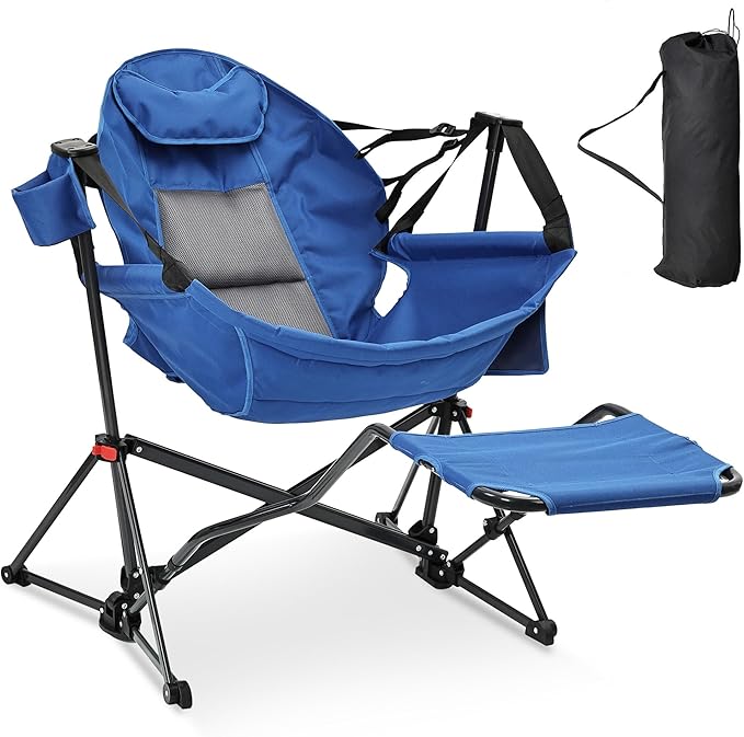 Ainfox Hammock Chair with Footrest, Oversized Swinging Portable Folding Camping - Image 7