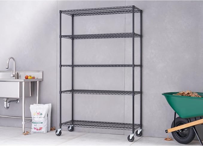 TRINITY 5-Tier Outdoor Wire Shelving Rack, 48in. x 18in. x 72in., Model# - Image 3