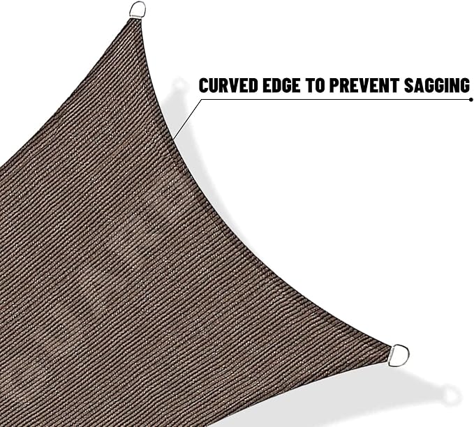 SUNNY GUARD Sun Shade Sail 13'x13'x13' Triangle Brown UV Block Sunshade - Image 7