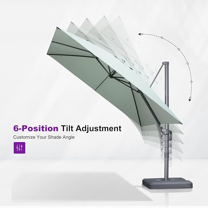 PURPLE LEAF 9' X 11.5' Rectangle Cantilever Umbrella - Image 6