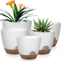 Plant Pots 10/9/8/7.5/7 Inch Self Watering Pots, Plastic Flower Pots, Nursery by QRRICA