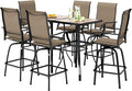 PHI VILLA Outdoor Bar Set for 6, High Top Patio Table and Chairs by PHIVILLAThepioneerofcomfortablehouseholdsupplies