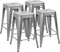 Devoko Metal Bar Stools 24" Indoor Outdoor Stackable Barstools Modern Style by DEVOKO