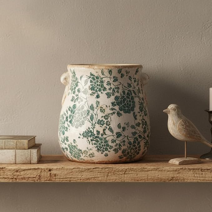 Tuscan Ceramic Planters and Kitchen Utensil Holder, 6.68 Inch Vintage Plant Pots - Image 5