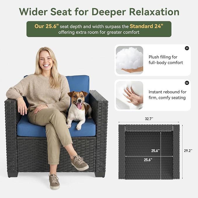 Aoxun 4 Piece Patio Furniture Set - Image 3