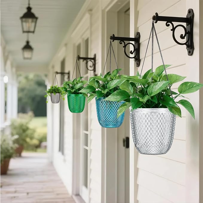 QCQHDU Self Watering Hanging Pots, 2 Pack 5.7 Inch Hanging Planters - Image 7