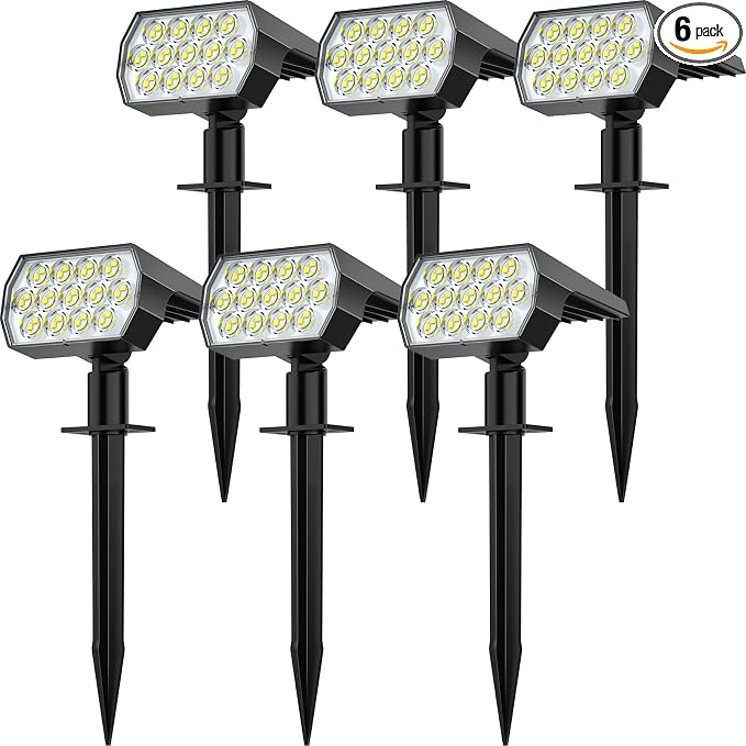 Solar Spot Lights Outdoor Waterproof IP65, 2-in-1 Solar Landscaping Spotlights by FratinkSolarLights