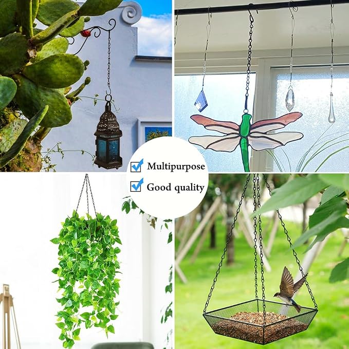YINGFENG 236 Inch Black Metal Hanging Chains and Hanging Basket Hooks Set - Image 4