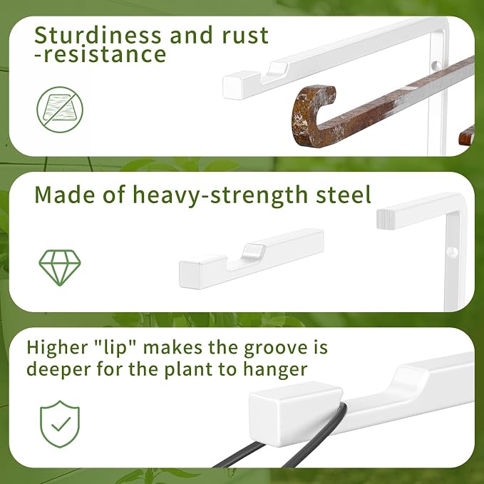 Plant Hangers Outdoor Indoor, 4 Pack 8" Plant Hooks - Image 4