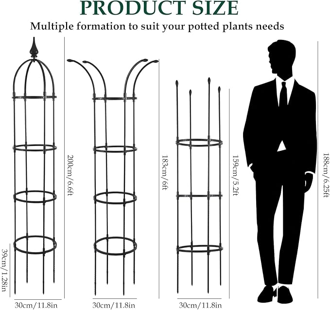 Obelisk Trellis for Climbing Plants Outdoor 6.6ft, Garden Tower Trellis for - Image 4