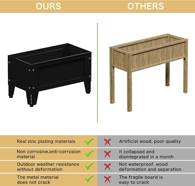 Elevated Metal Planter Box Stand Heavy Duty Raised Garden Bed - Image 4
