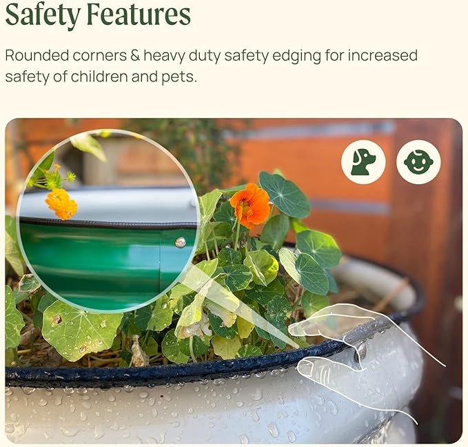 Vego garden 11" Tall 42" Round Raised Garden Bed Metal Raised Bed Planter Box - Image 5