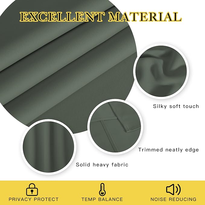 NICETOWN Blackout Curtain for Living Room 84 inch Long - Image 4