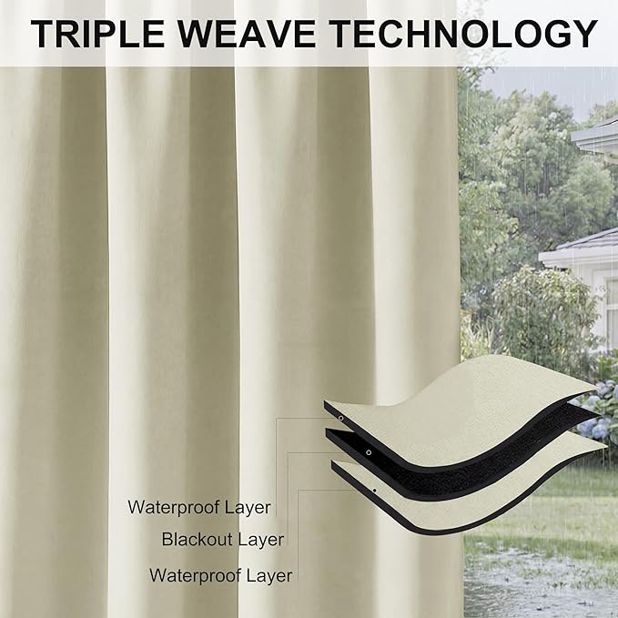 RYB HOME Patio Curtains Outdoor - Image 6
