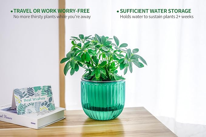Melphoe 2 Pack Self Watering Hanging Planters Indoor Flower Pots, 6.5 Inch - Image 7