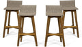 Christopher Knight Home La Brea Outdoor Acacia Wood and Wicker Barstools by ChristopherKnightHome