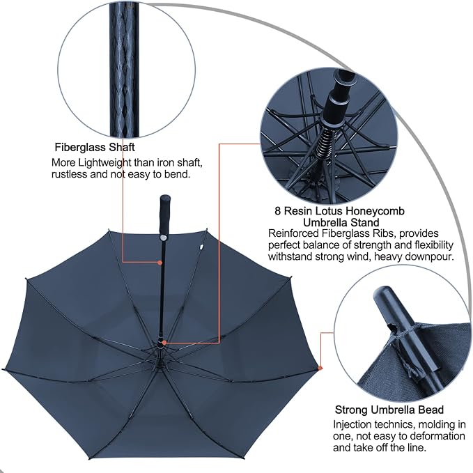 G4Free 47/54/62/68/72 Inch Automatic Open Golf Umbrella Oversize Extra Large - Image 7
