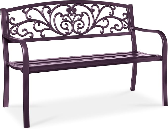 Best Choice Products Outdoor Bench Steel Garden Patio Porch Furniture by BestChoiceProducts
