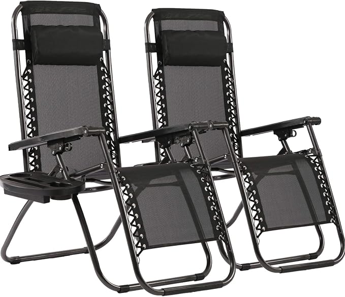 FDW Zero Gravity Lawn Lounge Chairs Set of 2 by FDW