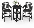 Ciokea 3-Pcs Bistro Table and Chairs, All-Weather Round High Top Bar Table by CIOKEA