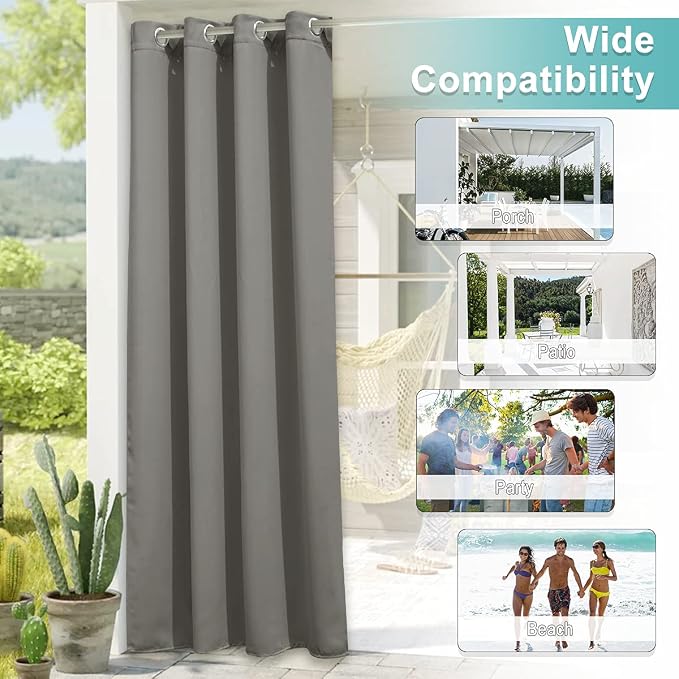 NICETOWN Room Darkning Bedroom Curtain W84 x L84, Stainless Steel Grommet Top - Image 6
