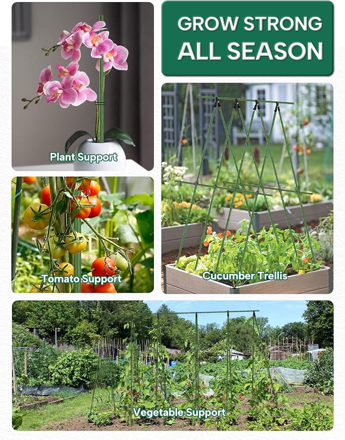 Breeze Touch Garden Trellis for Climbing Plants Outdoor, 30 Pack 17" Tomato - Image 7