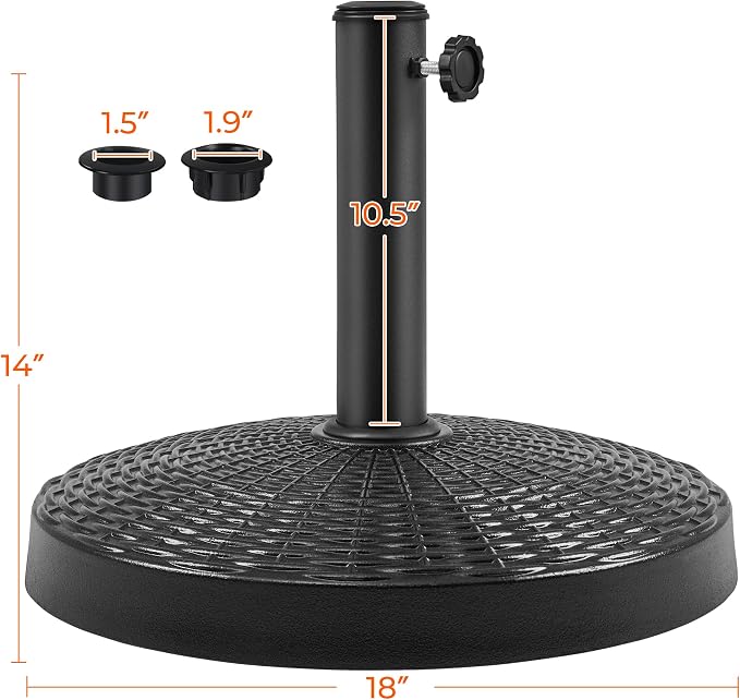 Yaheetech 31lbs Umbrella Base, Heavy Duty Patio Umbrella Base Stand, Round - Image 3