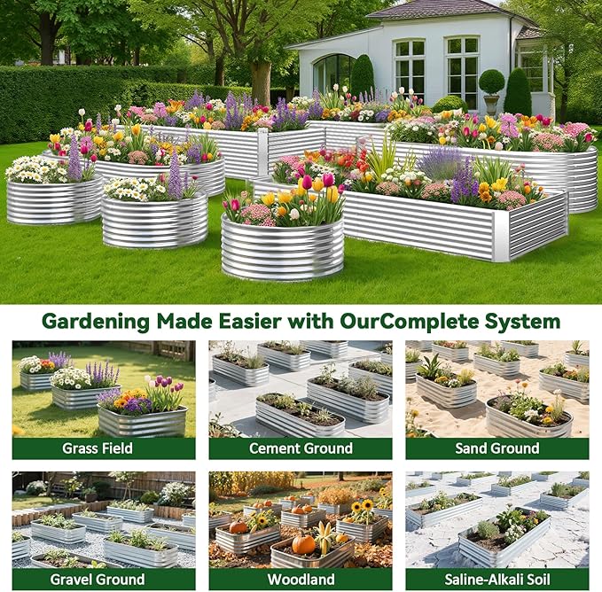3 Pack Tall 4x2FT Raised Beds for Gardening, Corrugated Galvanized Steel Raised - Image 6