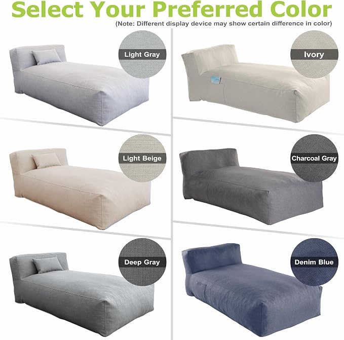 Outdoor Bean Bag Lounger Chair, Big Comfy Outdoor Daybed - Image 7