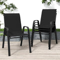 Patio Chairs Set of 4, Stackable Outdoor Dining Chairs by Vimstora