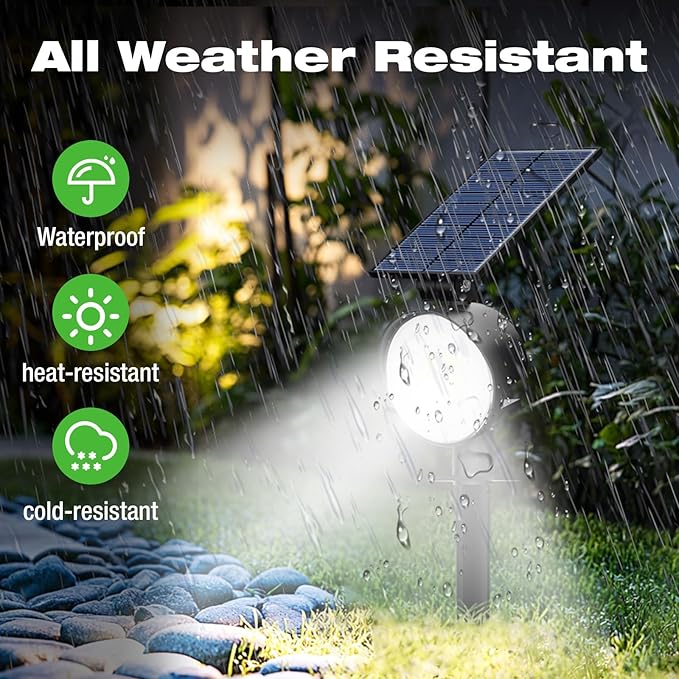 nipify 6 Pack Solar Spot Lights Outdoor Waterproof - Image 2