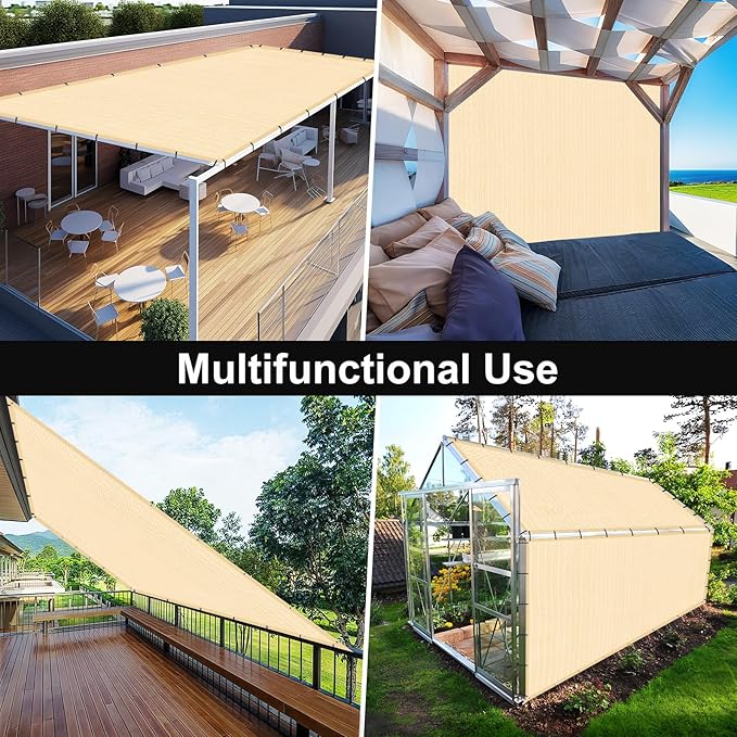 Artpuch 90% Sun Shade Cloth, 10 x 14 FT Pergola Shade Cover Canopy - Image 8