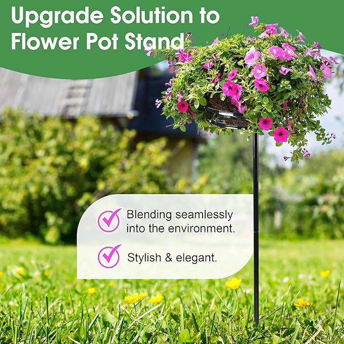 Tellingyou 2 Pack Adjustable Outdoor Flower Pot Stand, Metal Outdoor Plant - Image 6
