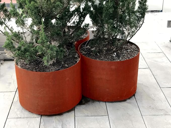 Plantercraft Corten Steel Planters | 24" High Large Round Planters - Image 2